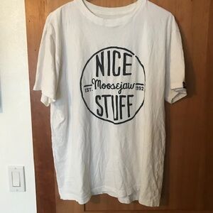 Moose jaw nice stuff blue white T-shirt medium